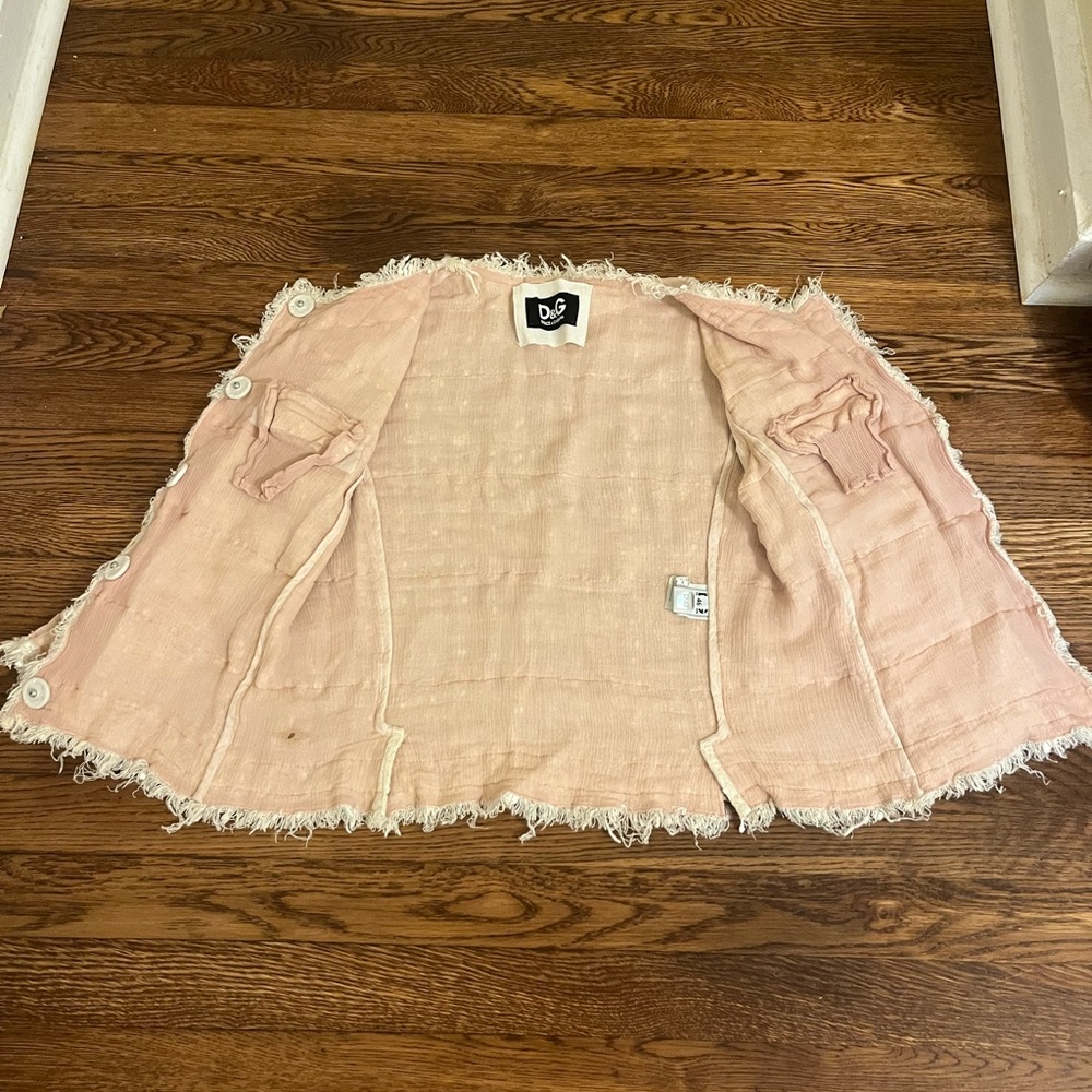 D&G Cream + Pink Tweed Jacket - Picture 3 of 7